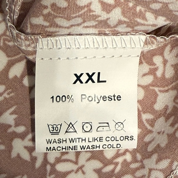 NWOT Elegant Summer Floral V Neck Short Sleeve Midi Dress XXL Flowy - Picture 5 of 10